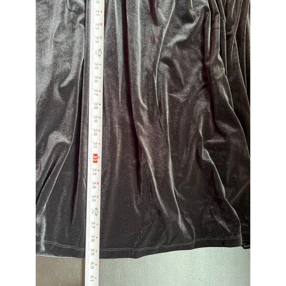 Ava & Viv Dress Womens 2X Black Velour Knee Length Rosette Pockets Cocktail NEW - Picture 5 of 10